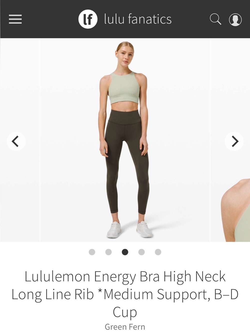 8 - Lululemon long line rib Energy Bra